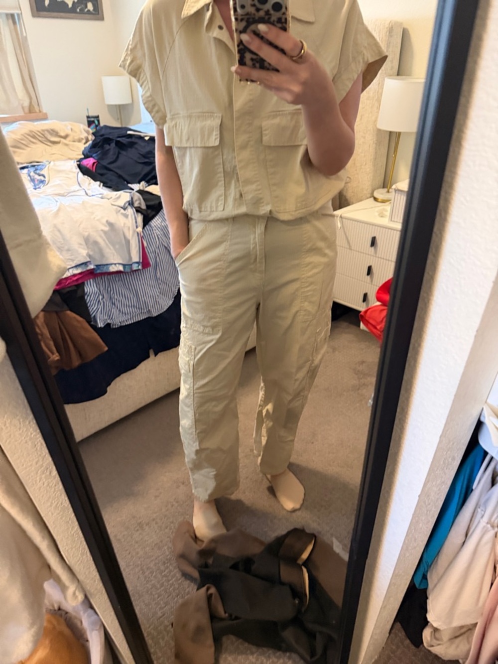 Light Beige Utility Cargo two piece